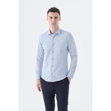 Jakamen Açık Mavi Slim Fit  Klasik Yaka Uzun Kol Klasik Model Gömlek