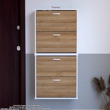 Modilayn UMAY 2'li Asma Antre Hol 72x156x 25, 5 cm’ lik 4 Düşer Kapak 8 Göz Bölmeli Ayakkabılık