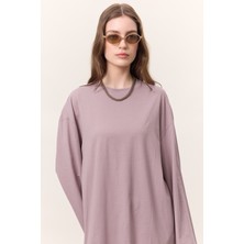 Geniş Kol Oversıze Tshırt Lila