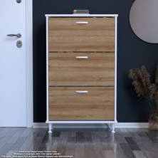 Modilayn VARBİ Kapı Önü 72x 127 x26 cm’ lik 3 Düşer Kapak 6 Göz Raf Bölmeli Ayakkabılık