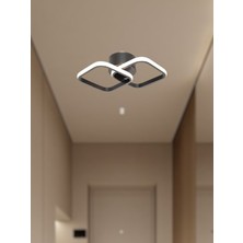 Ey Shop Modern Ikili Kare Model Tek Renk LED Avize