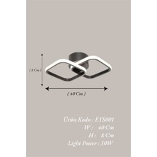 Ey Shop Modern Ikili Kare Model Tek Renk LED Avize