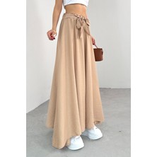 PNT-07410 Vizon Dokuma Kuşaklı Şalvar Etek Pantolon