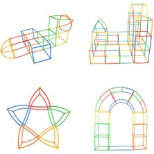 500PCS Straw Constructor Fort Oyuncak Bloğu Eğ Oyunu (Yurt Dışından)
