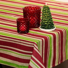 Renkli Çizgili Pamuklu Masa Örtüsü (140 x 180)