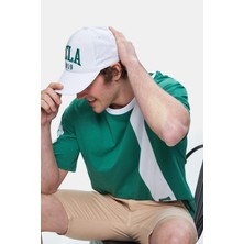 Ucla Keıth Yeşil Bisiklet Yaka Baskılı Oversize Erkek Tshirt