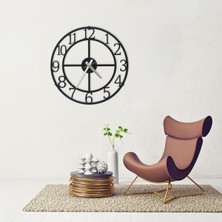 Metal Duvar Saati 40  cm  - Sessiz Mekanizma | Mat Siyah Elektrostatik Boyalı | Ev & Ofis Dekoru