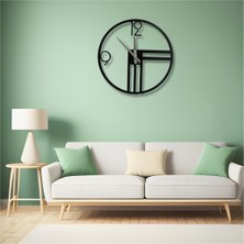 Eşsiz Tasarım Metal Duvar Saati 40 cm  Siyah Renk