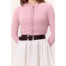 Dövme Tokalı Deri Kemer Bordo