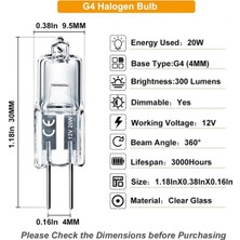 Alchemy G4 Ampul, 20 Paket Halojen 12V 20W Bi-Pin Tabanlı, Kabin Ampulleri Için Yüksek Çıkışlı Ampul 300LM (Yurt Dışından)