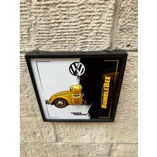 Hot Wheels Çerçeveli 20X20 Ebatlı Metal Levha Baskılı Volkswagen Bumblebee Model Araç