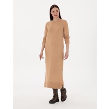 Pierre Cardin Kadın Bej Melanj Regular Fit Triko Elbise 50300115-VR156