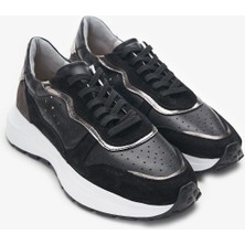 Louis Cardy Owen Siyah Hakiki Deri Kadın Sneakers