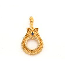 Çeyrek Altın Çerçeveli Kolye Ucu Altın Kaplama TGR-662