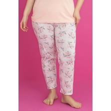 X-Dreamy Büyük Beden Pamuklu Çiçekli Kısa Kollu Pijama Takımı