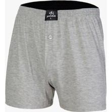 Erkek Siyah %100 Pamuk Penye Boxer