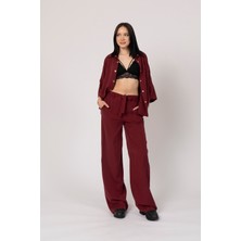 MissVina Modal Kumaş Çıtçıtlı Ceket ve Beli Lastikli Pantolon Takım 1208