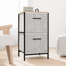 Çok Amaçlı Dolap 2 Çekmeceli Orta Boy Komodin Sehpa Gri 1606