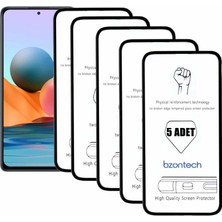 Bzontech Xiaomi Mi Note 10 Pro ile Uyumlu Ekran Koruyucu Tam Kaplayan 5li Set