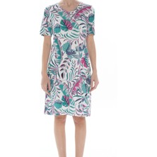 Asn Concept Çok Renkli Desenli Kadın Elbise ( Büyük Beden Seçeneğiyle)