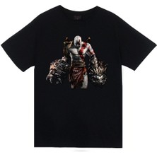 God Of War Kratos Baskılı Unisex Siyah %100 Pamuk T-Shirt