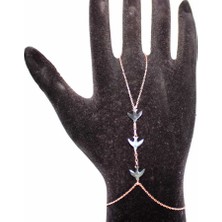 Nusret Takı 925 Ayar Gümüş Kırlangıçlı Şahmeran Bileklik - Pembe Siyah