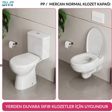Mercan Klozet Kapağı – Beyaz, Normal Kapanır, Tak-Çıkar, Oval Tip Uyumlu, kolay montajlı