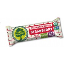 Happy Village Organik Çilek&incir&fındık Bar-Meyve Barı- Organik Meyve Barı- Glutensiz- Vegan 40 gr x 4 Ad.