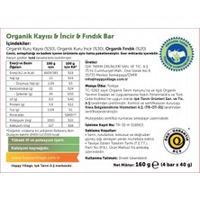 Happy Village Organik Kayısı&incir&fındık Bar-Meyve Barı- Organik Meyve Barı- Glutensiz- Vegan 40 gr x 4 Ad.