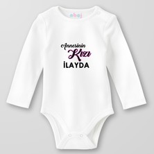 Ahoj  Organik Pamuk Annesinin Kızı Ilayda Bebek Body Çıtçıtlı Zıbın Badi Uzun Kol