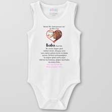 Ahoj  Organik Pamuk Benim Bir Kahramanım Var ve Ben Ona Baba Diyorum Bebek Body Çıtçıtlı Zıbın Badi Kolsuz