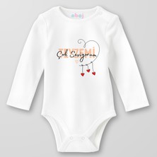 Ahoj  Organik Pamuk Teyzemi Çok Seviyorum Bebek Body Çıtçıtlı Zıbın Badi Uzun Kol