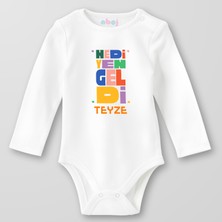 Ahoj  Organik Pamuk Hediyen Geldi Teyze Bebek Body Çıtçıtlı Zıbın Badi Uzun Kol