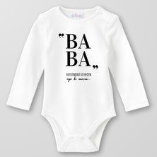 Ahoj  Organik Pamuk Baba Hayatımdaki Ilk Hece Bebek Body Çıtçıtlı Zıbın Badi Uzun Kol