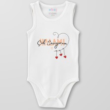 Ahoj  Organik Pamuk Halamı Çok Seviyorum Bebek Body Çıtçıtlı Zıbın Badi Kolsuz