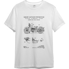 The Lucid Lab 
harley Davidson Model 28B Motosiklet Tişört - Beyaz
