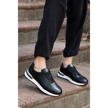 Alfeo Siyah Cilt Garantili Bağcıklı  Deri Ortopedik Taban Erkek Günlük Sneaker Spor Ayakkabı ALFEO-3721
