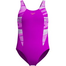 Speedo Hyperboom Splice Muscleback Jf Pink Kız Çocuk Mayosu 8-00372918627 Pembe
