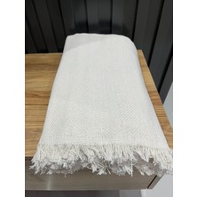Balık Sırtı Desen Koltuk Örtüsü Ekru 170 x 210
