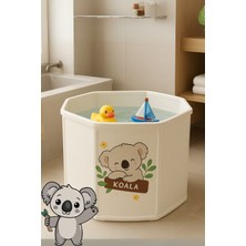 Koala Desenli Plastik Çocuk Küveti / Oyun Havuzu(Portatif Bebek Banyo Havuzu)+Boyun Simidi Hediyeli