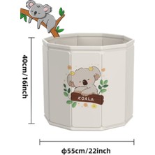 Koala Desenli Plastik Çocuk Küveti / Oyun Havuzu(Portatif Bebek Banyo Havuzu)+Boyun Simidi Hediyeli