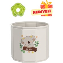 Koala Desenli Plastik Çocuk Küveti / Oyun Havuzu(Portatif Bebek Banyo Havuzu)+Boyun Simidi Hediyeli