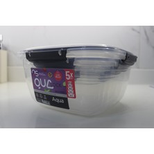 Kare Sızdırmaz Kilitli 5 Adet Saklama Kabı [3750 Ml, 2400 Ml, 1500 Ml, 900 Ml, 500 Ml]
