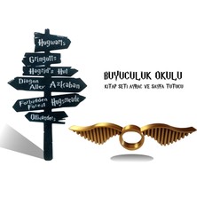 Harry Potter Temalı Kitap Ayracı ve Sayfa Tutucu Set, Yüzük Tasarımlı, Plastik Malzeme, 2 Parça