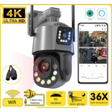 36X Optik Zoomlu Hareket Sensörlü Su Geçirmez  Ev, Ofis, Fabrika Dükan Bahçe Güvenlik Kamerası