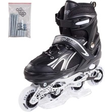 Toprock Tek Sıra Paten Işiklı Ayarlana Bilir. Siyah 4