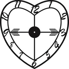 Dekadron Kalp Metal Duvar Saati