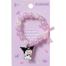 Sanrio Lisanslı Kuromi Boncuklu Fiyonk Detaylı Saç Lastiği