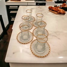 Estrella Elysia Çay Bardağı Çay Takımı Seti Yaldızlı