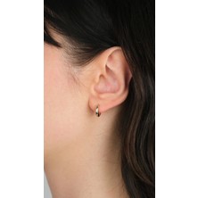 14 Ayar Altın Küçük Sade Halka Küpe 1015